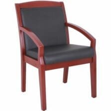 Guest Chair, Wood, 23-1/4"x24-3/8"x34", Black/Mahogany