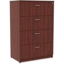 Lateral File, 4-Drawer, 35-1/2"x22"x54-3/4", Mahogany