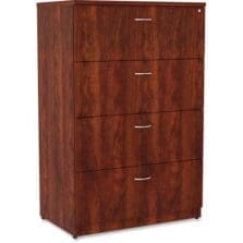 Lateral File, 4-Drawer, 35-1/2"x22"x54-3/4", Cherry