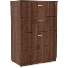 Lateral File, 4-Drawer, 35-1/2"x22"x54-3/4", Walnut