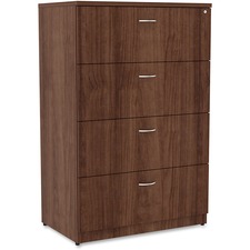 Lateral File, 4-Drawer, 35-1/2"x22"x54-3/4", Walnut