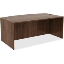 Desk Shell, Bowfront, 72"x41-2/5"x29-1/2", Walnut
