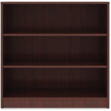 Bookcase, 3-Shelf, 2 Adj Shelves, 36"x12"x36", Mahogany