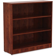 Bookcase, 3-Shelf, 2 Adj Shelves, 36"x12"x36", Cherry