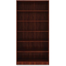 Bookcase, 6-Shelf, 5 Adj Shelves, 36"x12"x72', Cherry