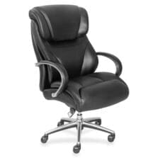 Faux Leather Mid-Back Chair, 32-3/4"x27-3/4"x45-1/4", BK
