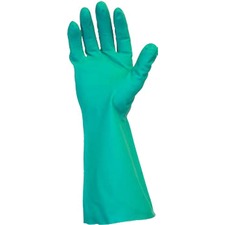 Gloves, Nitrile, Flock-lined, 13"L, Small, 1 PR/Bag, 12 Bags/DZ, GN