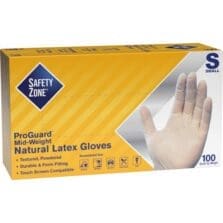 Gloves, Latex, Powdered, Small, 4 mil, 9.65"L, 100/BX, NATL