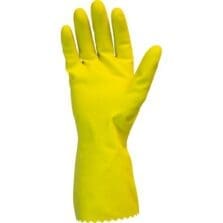 Gloves, Flock-lined, Latex, Medium, 18 mil, 12"L, YW