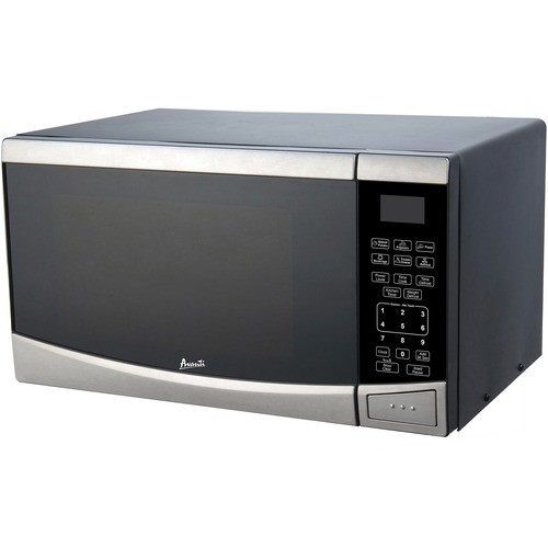 0.9 Cu Ft Stainless Steel Countertop Microwave, Stainless Steel/Black