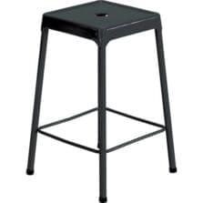 Stool, Counter-height, Steel, 17-3/4"x17-3/4"x25", Black