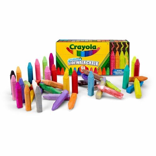 Ultimate Sidewalk Chalk, 4" x 0.5" Diameter, 60 Assorted Colors, 64/Set