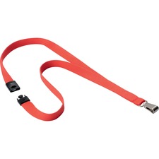 Premium Textile Lanyard, 5in, 10/BX, Coral