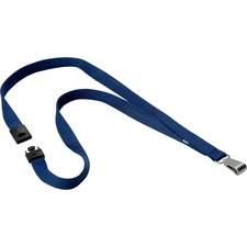 Premium Textile Lanyard, 5In, 10/BX, Blue