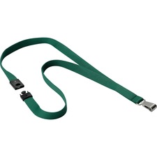 Premium Textile Lanyard, 5in, 10/BX, Dark Green