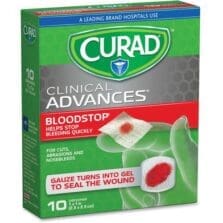 Blood Stop Bandage, Curad, 1"x1", 10/BX, White