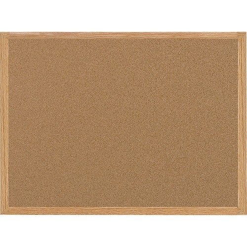 Cork Bulletin Board w/Oak Frame, 36"x48", Oak