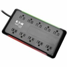 Surge Protector, 10-Outlet, 5-7/10"Wx11-1/10"Lx1-3/10"H, BK