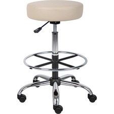 Stool, Medical/Drafting, w/Footring, 25"x25"x28"-34", Beige