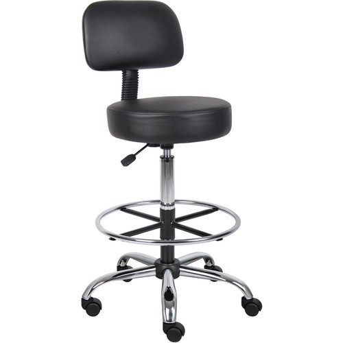 Stool, Antimicrobial, Med/Drafting, Backrest, 25"x25"x41", BK