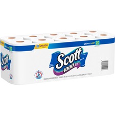 Bathroom Tissue, 1-Ply, 1000Sht/RL, 20RL/PK, 2PK/CT, WE