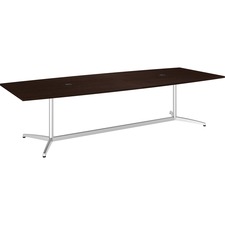 Table, Boat Top, Metal Base, 120"x48"x28.65", Mocha Cherry/SR