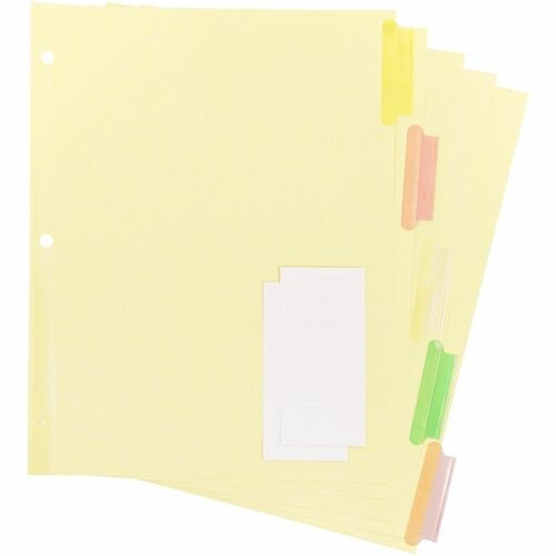 Ring Binder Indexes, 2"Tabs, 11'x8-1/2", 5Tabs, 5ST/BX, MI