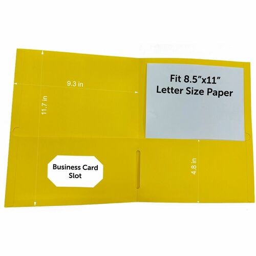 Portfolio, 2-Pocket, 125-Sht Cap, 8-1/2"x11-1/2", 25/BX, YW
