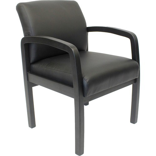 Chair, w/Arms, Vinyl, Wood Frame, 23"x27"x34", BK