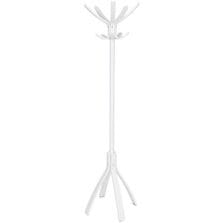 Coat Stand, Wood, 5 Double Pegs, 4'Base, 71"H, White