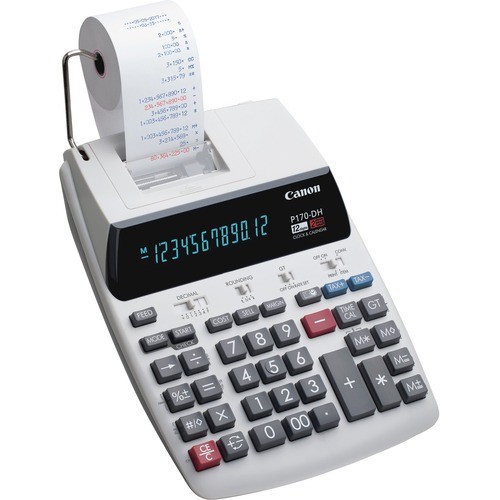 Printing Calculator, 12-Digit, 9-3/5"Wx15-1/5"Lx3"H, White