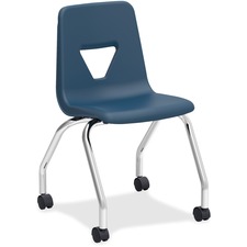 Mobile Chairs, 4-Leg Base, 18-1/2"x21"x30", 2/CT, Navy