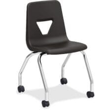 Mobile Chairs, 4-Leg Base, 18-1/2"x21"x30", 2/CT, Black