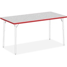 Tabletop, Rectangular, Laminate, 30"x60", Gray/Red