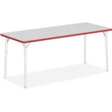 Tabletop, Rectangular, Laminate, 30"x72", Gray/Red