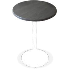 Tabletop, In/Out, Round, 30"Wx30"H, 2/CT, Charcoal