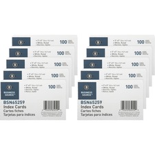 Index Cards, Ruled, 72 lb., 3"x5", 100/PK, 10PK/BX, White