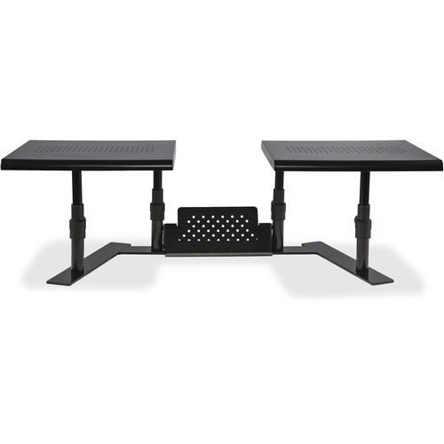 METAL ART ERGOTWIN DUAL MONITOR STAND, 25.6 TO 33.1 X 12.6 X 6.2 TO 8.6, BLACK, SUPPORTS 20 LB/SHELF