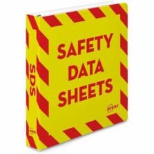SDS Binder, 1-1/2" Cap, 11-3/16"Wx2-2/3"Dx11-5/8"H, Red/Yellow
