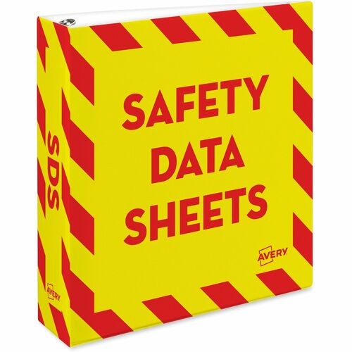 SDS Binder, 2" Cap, 11-3/16"Wx2-2/3"Dx11-5/8"H, Red/Yellow