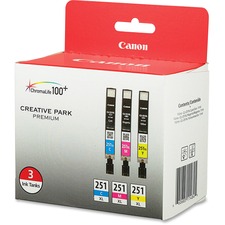 Ink Cartridges, CLI-251 XL, 3/PK, Cyan/Magenta/Yellow