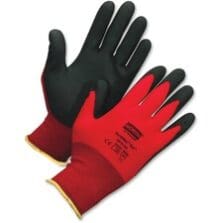 Safety Gloves, Palm Coated, X-Large, Nylon, 12Pair/CT, Red