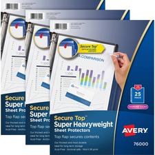 Sheet Protectors, Super Hvywt, 25/PK, 3PK/BD, Diamond Clear