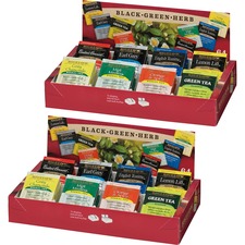 Tea Tray Packs, 8 Assorted Teas, 64/BX, 2BX/BD, Multi