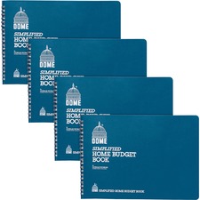 Home Budget Books, 64 Pages, 10-1/2"x7-1/2", 4/BD, Teal