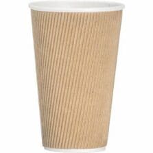 Hot Cups, Rippled, 16oz, 25/PK, 5/BD, Brown