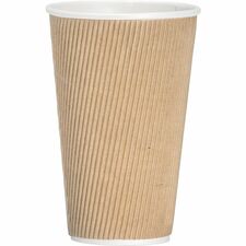 Hot Cups, Rippled, 16oz, 25/PK, 5/BD, Brown
