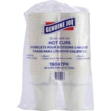 Hot Cups, Single Poly-Lined Wall, 12oz, 50/PK, 5PK/BD, White