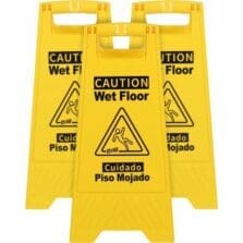 Sign, Wet Floor, w/Graphic, English/Spanish, 6/CT, 3/BD, YW/BK