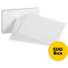 Index Cards, Blank, 4"x6", 100/PK, 5PK/BX, White